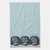 スノープレイスライクホームホリデイ引用文 キッチンタオル (縦)