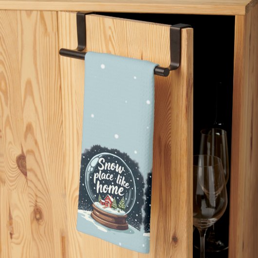 スノープレイスライクホームホリデイ引用文 キッチンタオル (三つ折り)