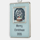 スノープレイスライクホームホリデイ引用文 シルバープレートフレームオーナメント (左)