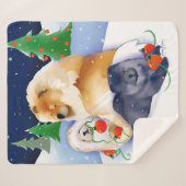 スノーベビーズチャウ2020ホリデーシェルパ毛布 シェルパブランケット (正面(横))