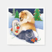 スノーベビーズチャウ2020ホリデーナプキン スタンダードカクテルナプキン (正面)