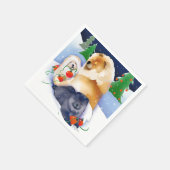 スノーベビーズチャウ2020ホリデーナプキン スタンダードカクテルナプキン (角)