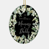 スノーベリー初めてのクリスマスを親の写真として セラミックオーナメント (右)