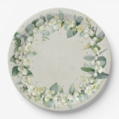 スノーベリー クリスマス リース ホリデーパーティー ペーパープレート (正面)