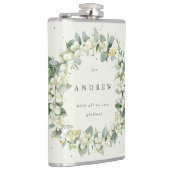 スノーベリー&ユーカリの花輪 結婚式のオーダーメイド フラスク (右)