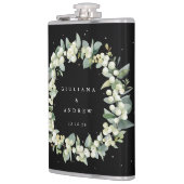 スノーベリー&ユーカリパーソナライズされたリース結婚ズ フラスク (左)