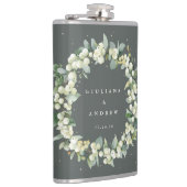 スノーベリー&ユーカリパーソナライズされたリース結婚ズ フラスク (右)