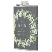 スノーベリー&ユーカリパーソナライズされたリース結婚ズ フラスク (左)