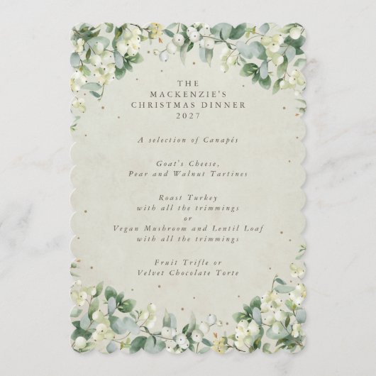 スノーベリー+ユーカリプスクリスマスディナー4コース メニュー (正面)