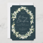 スノーベリー+ユーカリプタス植物体のクリスマス シーズンカード (正面)