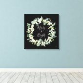 スノーベリー+ユーカリプトゥスクリスマスリース キャンバスプリント (インサイチュ (ウッドフロア))