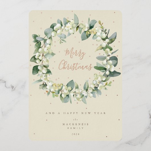 スノーベリー+ユーカリプトゥスリースノンフォト 箔シーズンカード (正面)