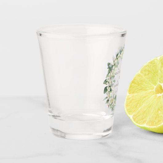 スノーベリー&ユーカリ ウェディング リング 誕生日のギフト ショットグラス (左)