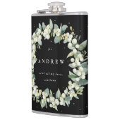 スノーベリー&ユーカリ ウェディング リング 誕生日のギフト フラスク (左)