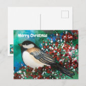スノーベリー《鳥》アメリカゴガラフォレストメリークリスマス ポストカード (正面/裏面)