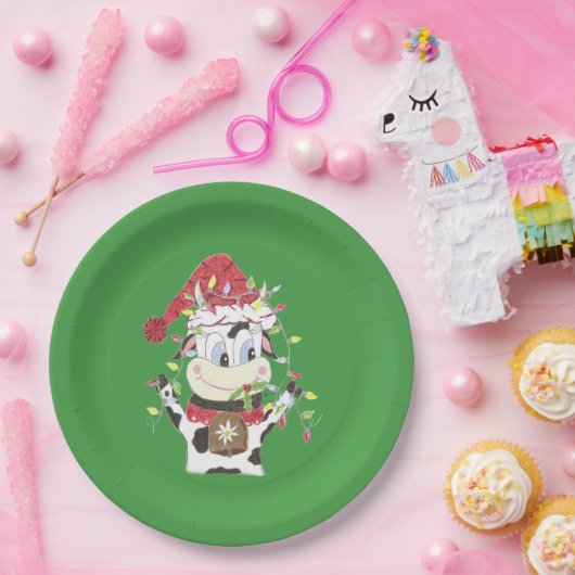スノーベルとクリスマスは緑の紙プレート ペーパープレート (パーティー)