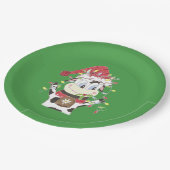 スノーベルとクリスマスは緑の紙プレート ペーパープレート (アングル)