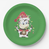 スノーベルとクリスマスは緑の紙プレート ペーパープレート (正面)