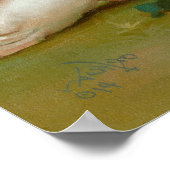 スノーホワイトとバラレッドアートプリントジャスミンベケット ポスター (角)