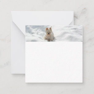 スノーホワイトのウェスティー犬の写真 フラット ノート カード