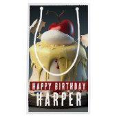 スノーホワイトをテーマにした誕生日 スモールペーパーバッグ (正面)