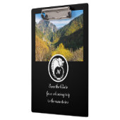 スノーホワイトウルフシルエットローレルモノグラム写真 クリップボード (左)