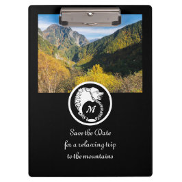 スノーホワイトウルフシルエットローレルモノグラム写真 クリップボード