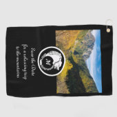 スノーホワイトウルフシルエットローレルモノグラム写真 ゴルフタオル (横)