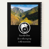 スノーホワイトウルフシルエットローレルモノグラム写真 プランナー手帳 (裏面)