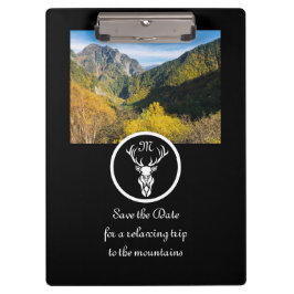 スノーホワイトバックシルエットモノグラム写真 クリップボード