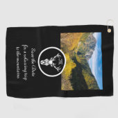 スノーホワイトバックシルエットモノグラム写真 ゴルフタオル (横)