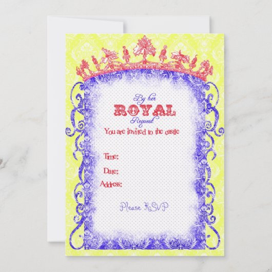 スノーホワイトプリンセスパーティの招待状 招待状 (裏面)