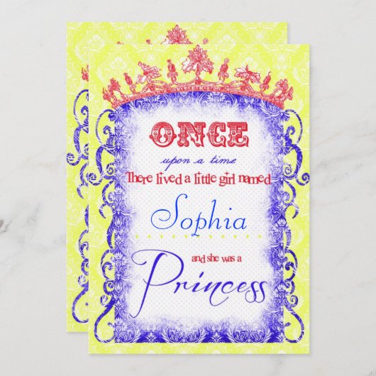 スノーホワイトプリンセスパーティの招待状 招待状 (正面/裏面)