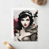 スノーホワイトポートレートグラフィック ノートカード (正面/裏面インサイチュ)