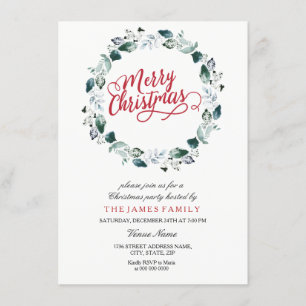 スノーホワイトリースメリーファミリークリスマスパーティー 招待状