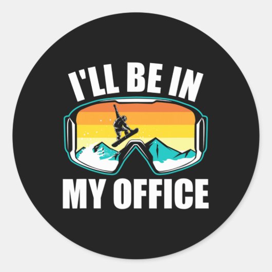 スノーボおもしろいボーダー冬用スノーボードギフト ラウンドシール (正面)