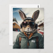 スノーボお洒落ードバニー ポストカード (正面/裏面)