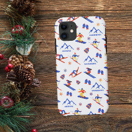 スノーボウルアリゾナ山スキースノーボードパターン iPhone 11 ケース