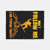 スノーボカッコいいードアート女子男性へスノーボード雪 フリースブランケット (正面(横))