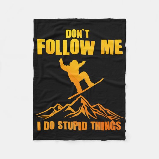 スノーボカッコいいードアート女子男性へスノーボード雪 フリースブランケット (正面)