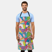 スノーボカラフルーダー：ヴィンテージシームレスなパターン。 エプロン (着用した状態)