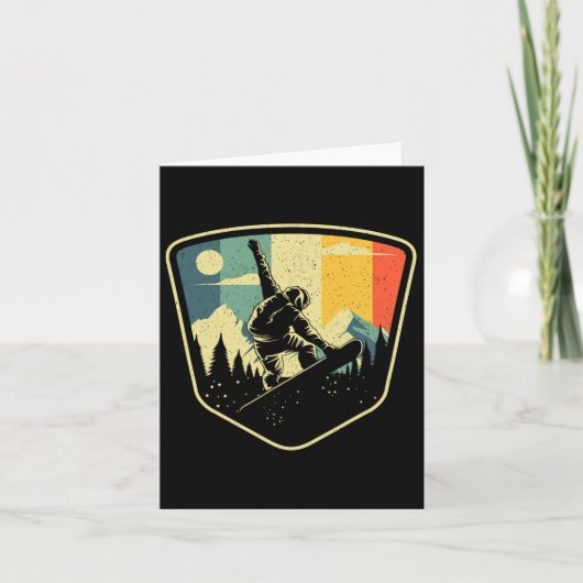 スノーボクールードデザイン女子男性へヴィンテージスノ カード (正面)