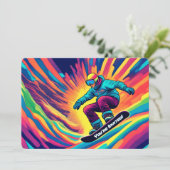 スノーボサイケデリックード誕生日招待状 招待状 (スタンド正面)