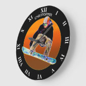 スノーボサイケデリック白熱［赤熱］光を放つードボード ラージ壁時計 (傾斜)