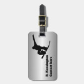 スノーボパーソナライズされたーター ラゲッジタグ (正面縦)