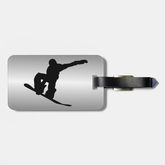 スノーボパーソナライズされたーター ラゲッジタグ (裏面横)