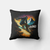 スノーボパーソナライズされたードウィンタースポーツ クッション (裏面)