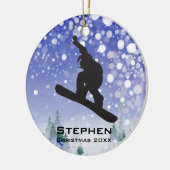 スノーボパーソナライズされたードオーナメント セラミックオーナメント (左)