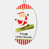 スノーボパーソナライズされたードボード セラミックオーナメント (左)