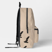 スノーボモダンードスノーボーディングベエパーソナライズされたージュ プリントバックパック (左)